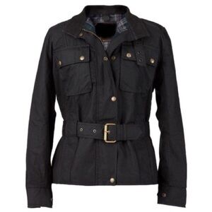 Outback Survival Gear Oilskin Jacket Black Belted Utility Coat XS Brass Trim